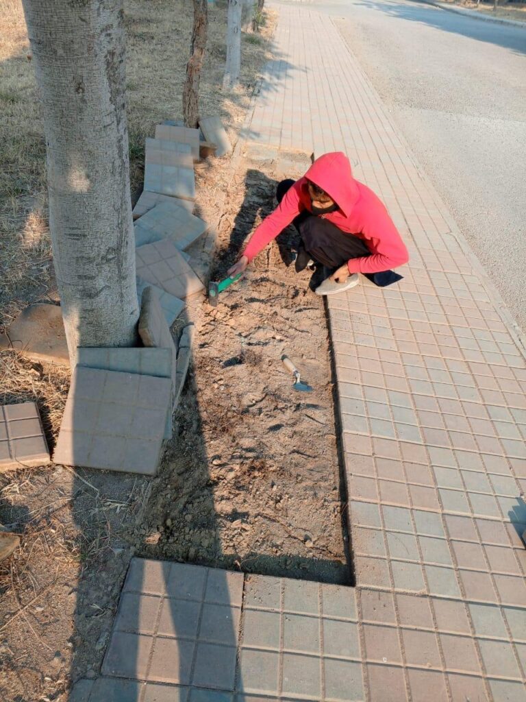 Brick Installation and Tuff Tiling Work in Gulberg Green, Islamabad